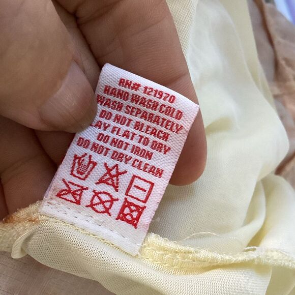 Anthropologie Flying Tomato Photo Finish Woven Mini Dress Women’s Small Mustard/ - Picture 9 of 9